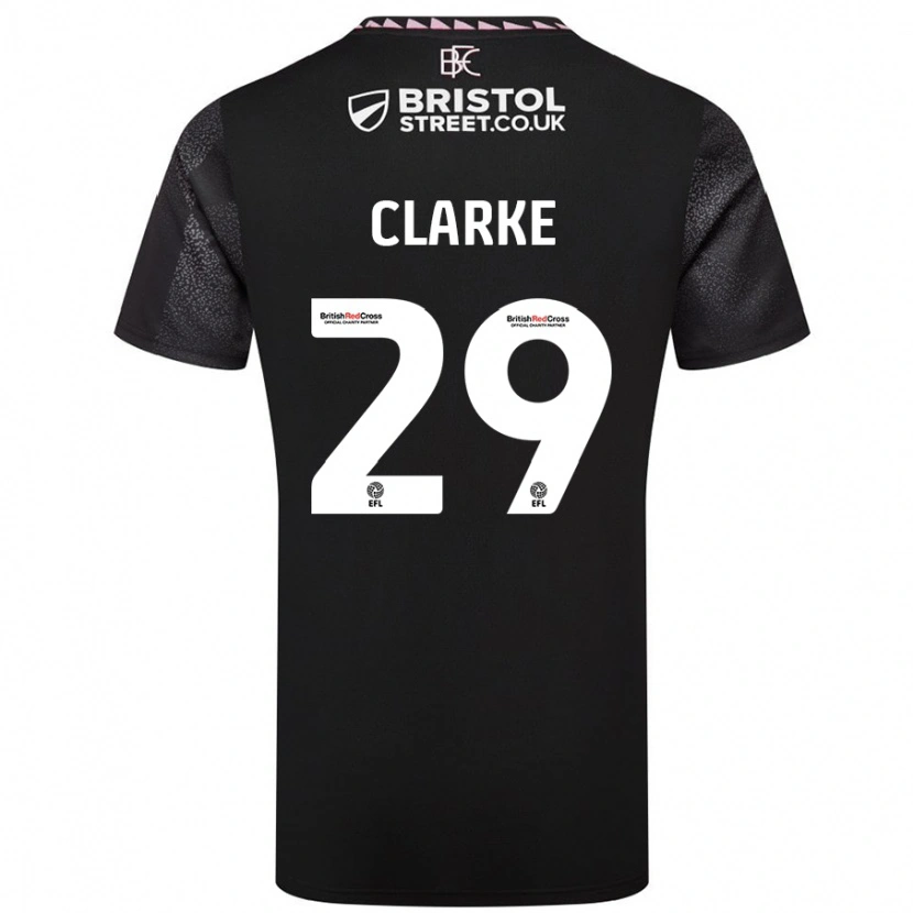 Danxen Uomo Maglia Abby Clarke #29 Nero Kit Gara Away 2024/25 Maglietta