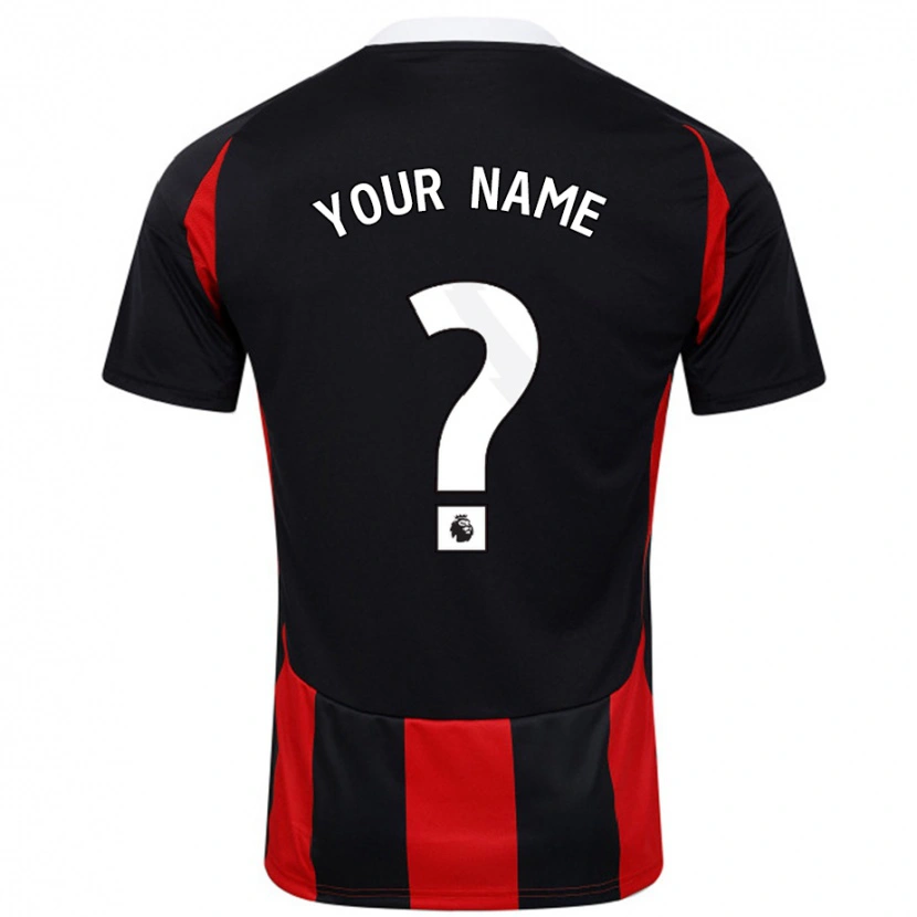 Danxen Uomo Maglia Il Tuo Nome #0 Nero Rosso Kit Gara Away 2024/25 Maglietta
