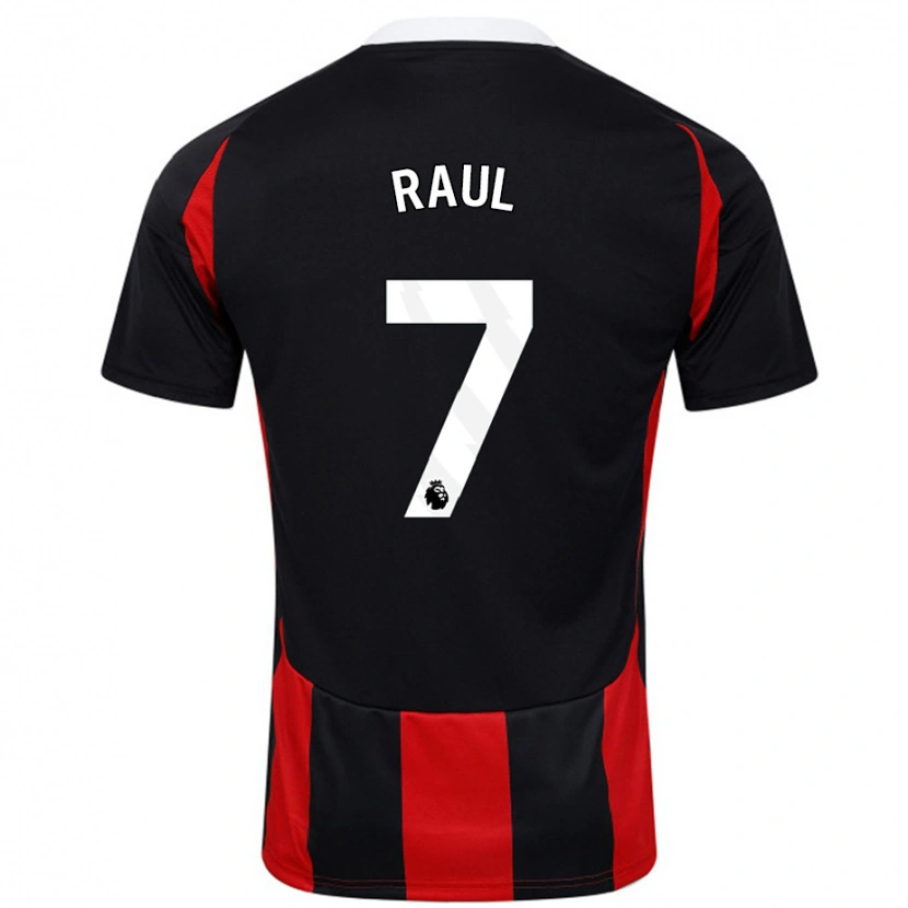 Danxen Uomo Maglia Raúl Jiménez #7 Nero Rosso Kit Gara Away 2024/25 Maglietta