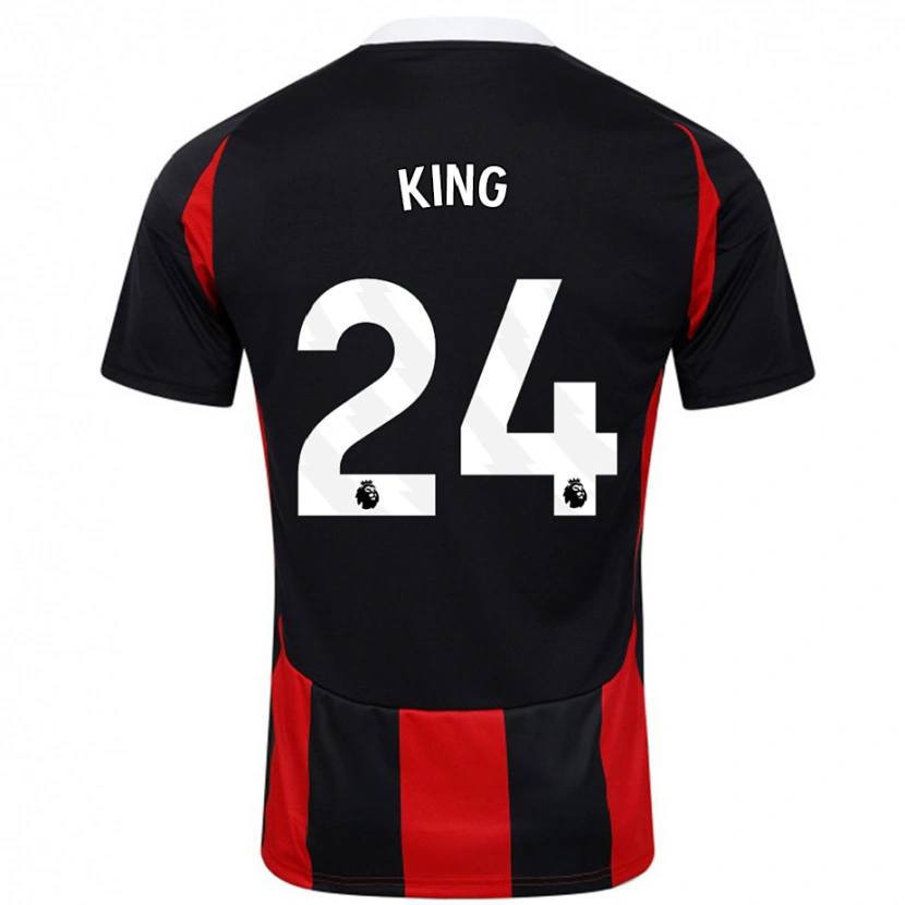 Danxen Uomo Maglia Joshua King #24 Nero Rosso Kit Gara Away 2024/25 Maglietta
