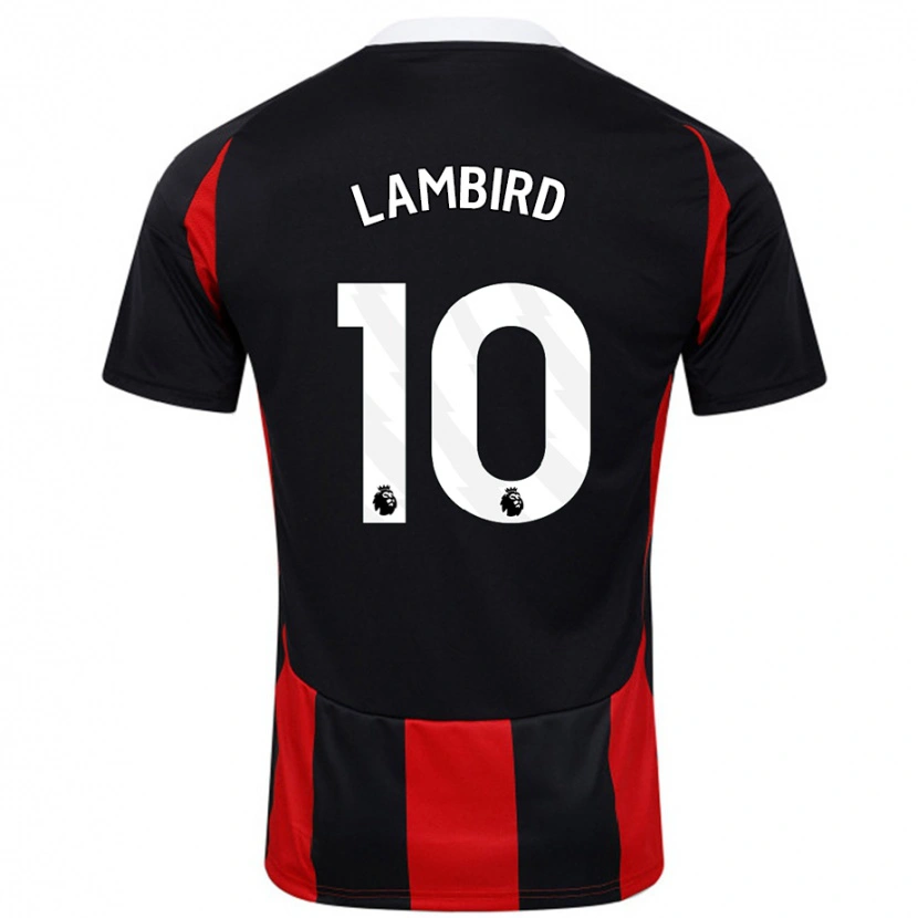 Danxen Uomo Maglia Lilly Lambird #10 Nero Rosso Kit Gara Away 2024/25 Maglietta