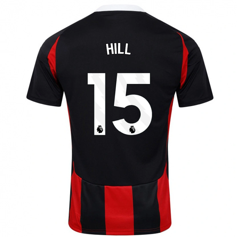Danxen Uomo Maglia Anisha Hill #15 Nero Rosso Kit Gara Away 2024/25 Maglietta