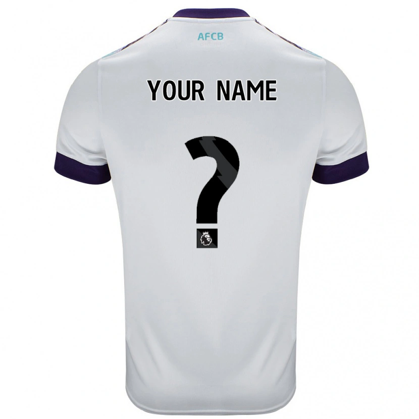 Danxen Uomo Maglia Il Tuo Nome #0 Bianco Verde Viola Kit Gara Away 2024/25 Maglietta