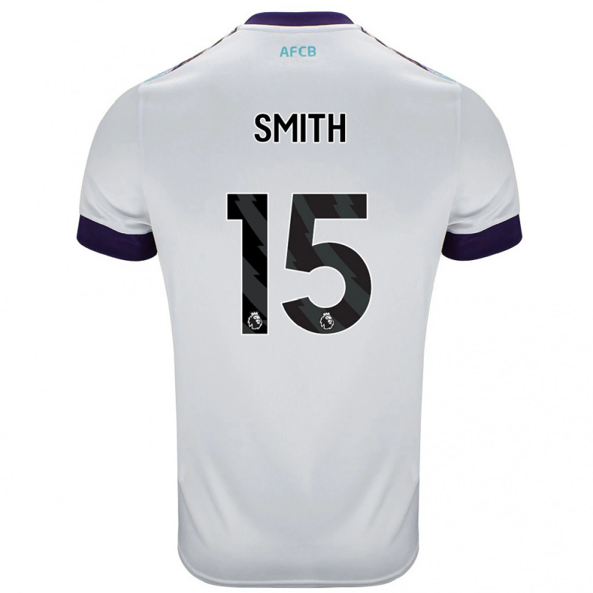 Danxen Uomo Maglia Adam Smith #15 Bianco Verde Viola Kit Gara Away 2024/25 Maglietta