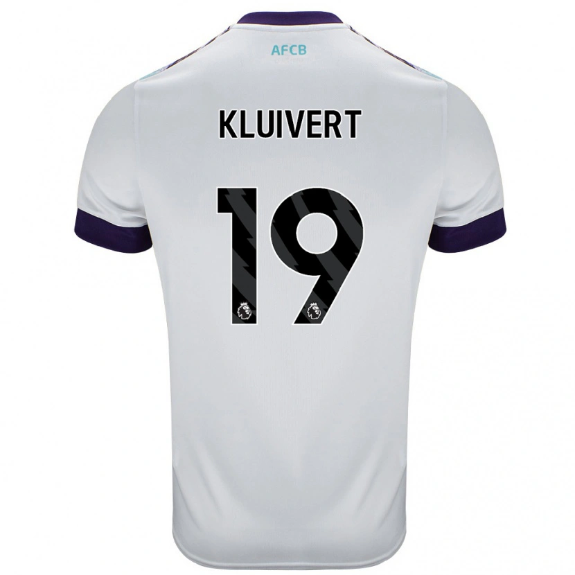 Danxen Uomo Maglia Justin Kluivert #19 Bianco Verde Viola Kit Gara Away 2024/25 Maglietta