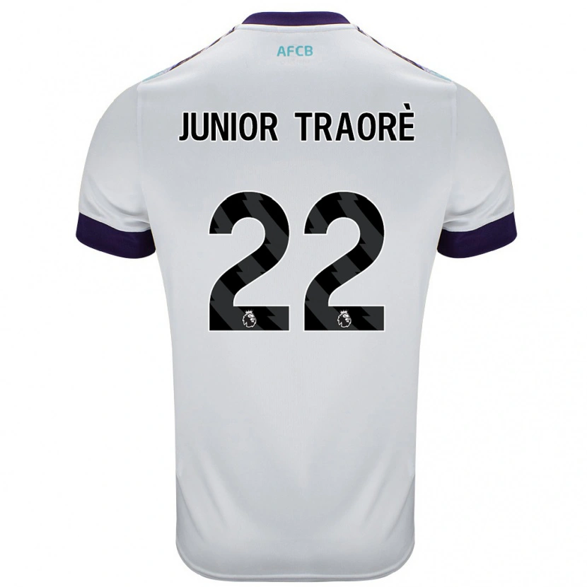 Danxen Uomo Maglia Hamed Junior Traorè #22 Bianco Verde Viola Kit Gara Away 2024/25 Maglietta