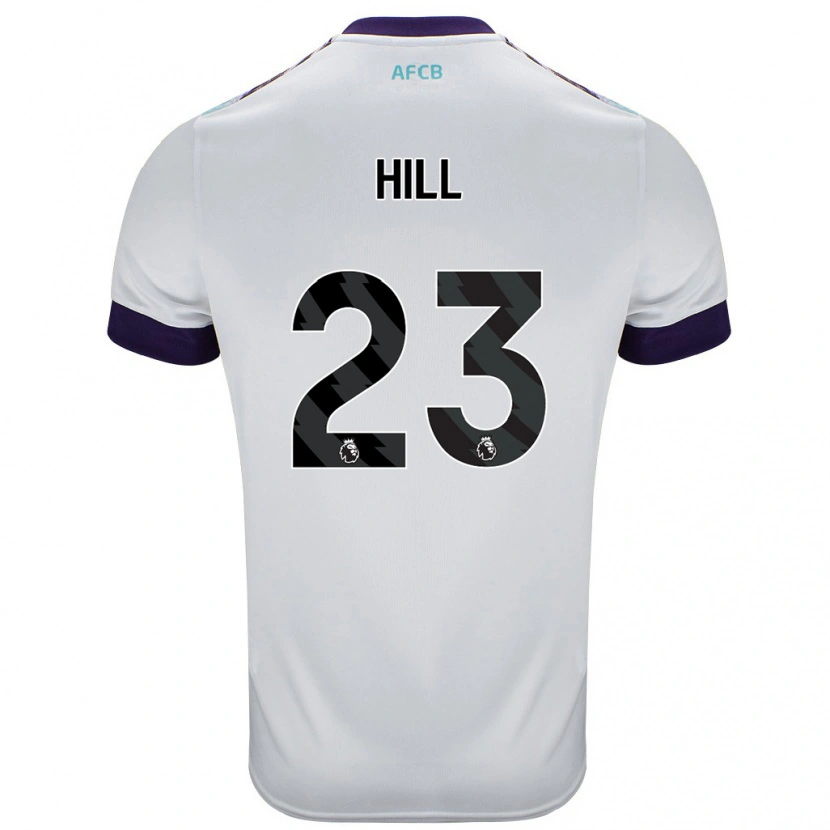 Danxen Uomo Maglia James Hill #23 Bianco Verde Viola Kit Gara Away 2024/25 Maglietta
