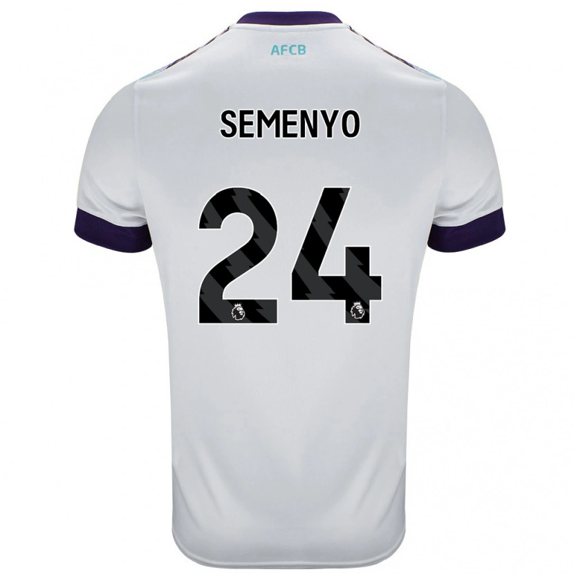 Danxen Uomo Maglia Antoine Semenyo #24 Bianco Verde Viola Kit Gara Away 2024/25 Maglietta