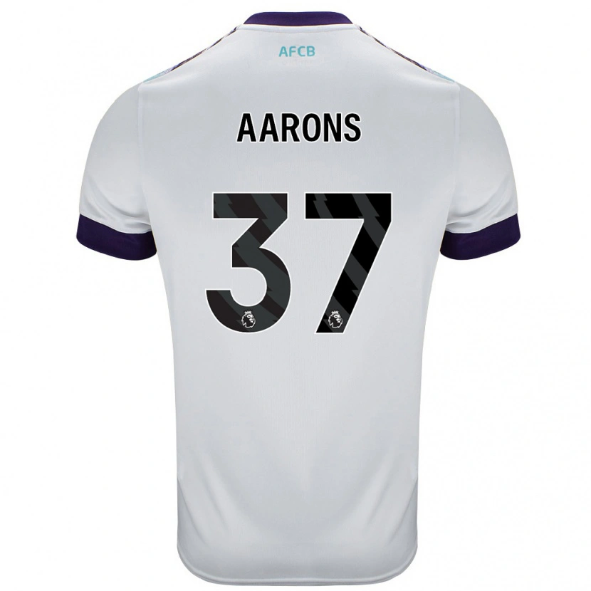 Danxen Uomo Maglia Max Aarons #37 Bianco Verde Viola Kit Gara Away 2024/25 Maglietta