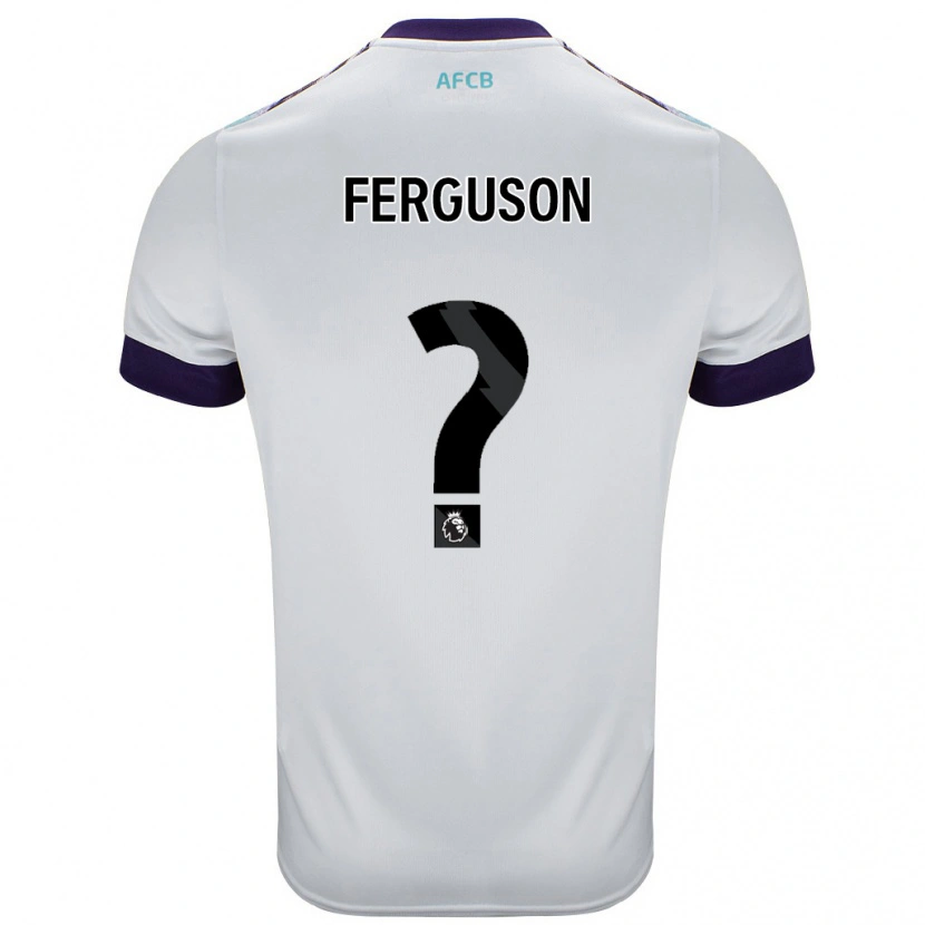 Danxen Uomo Maglia Josh Ferguson #0 Bianco Verde Viola Kit Gara Away 2024/25 Maglietta