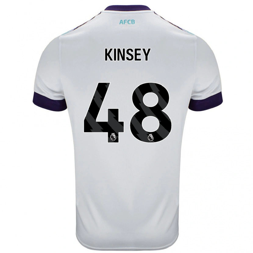 Danxen Uomo Maglia Max Kinsey #48 Bianco Verde Viola Kit Gara Away 2024/25 Maglietta