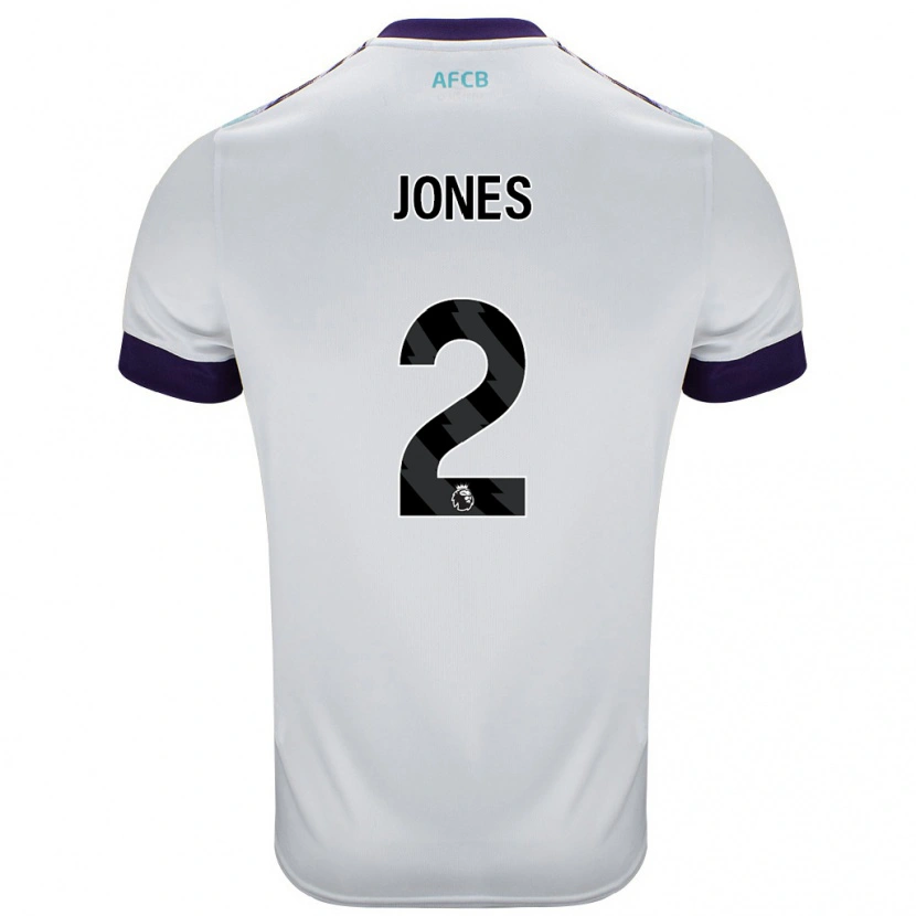 Danxen Uomo Maglia Abby Jones #2 Bianco Verde Viola Kit Gara Away 2024/25 Maglietta