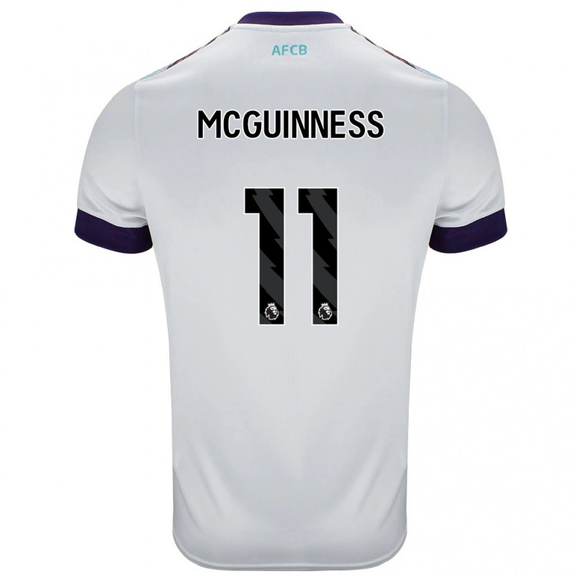 Danxen Uomo Maglia Gemma Mcguinness #11 Bianco Verde Viola Kit Gara Away 2024/25 Maglietta