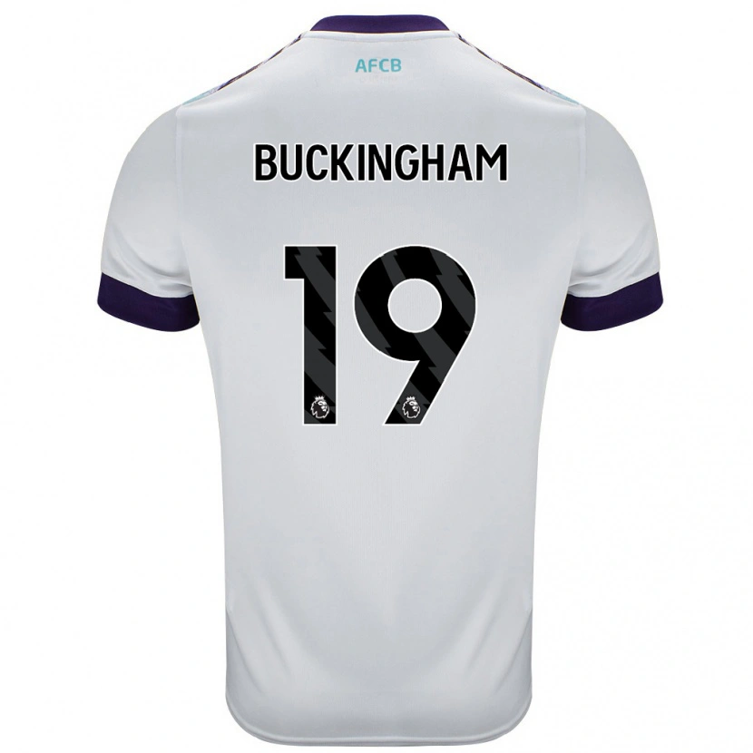 Danxen Uomo Maglia Alisha Buckingham #19 Bianco Verde Viola Kit Gara Away 2024/25 Maglietta