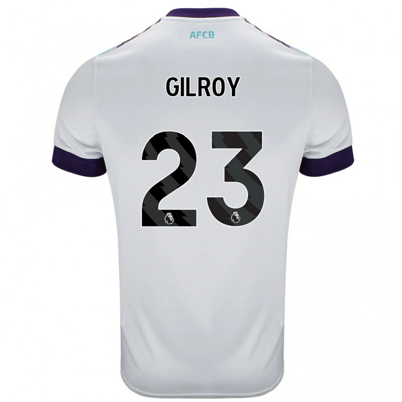 Danxen Uomo Maglia Chloe Gilroy #23 Bianco Verde Viola Kit Gara Away 2024/25 Maglietta