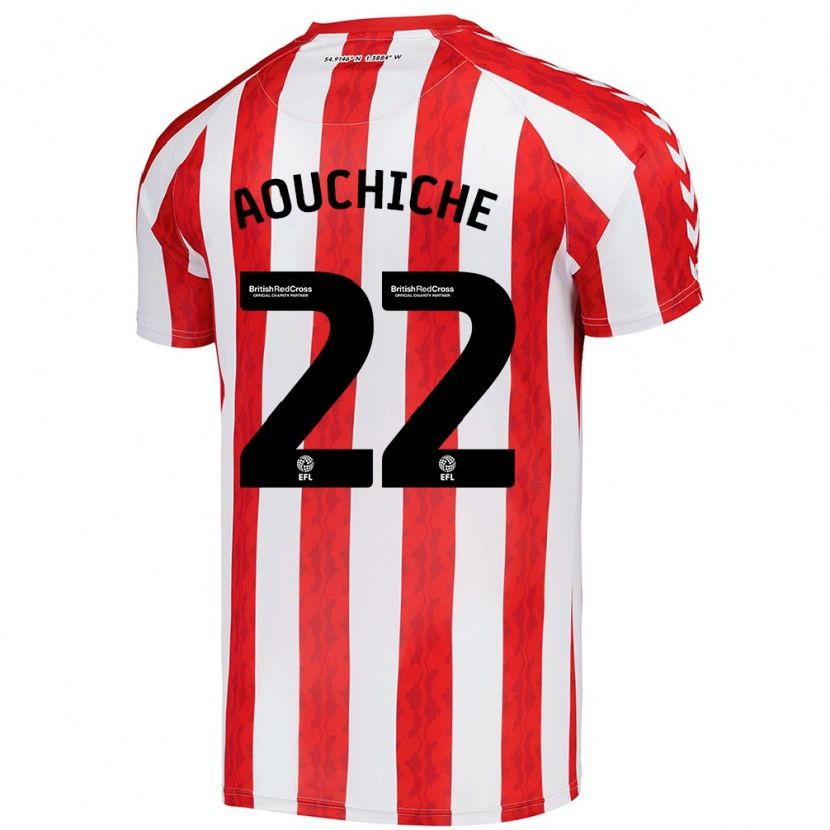 Danxen Donna Maglia Adil Aouchiche #22 Rosso Bianco Kit Gara Home 2024/25 Maglietta