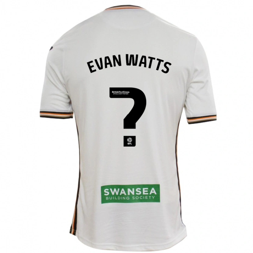 Danxen Donna Maglia Evan Watts #0 Bianco Kit Gara Home 2024/25 Maglietta
