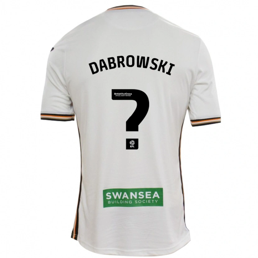 Danxen Donna Maglia Sebastian Dabrowski #0 Bianco Kit Gara Home 2024/25 Maglietta