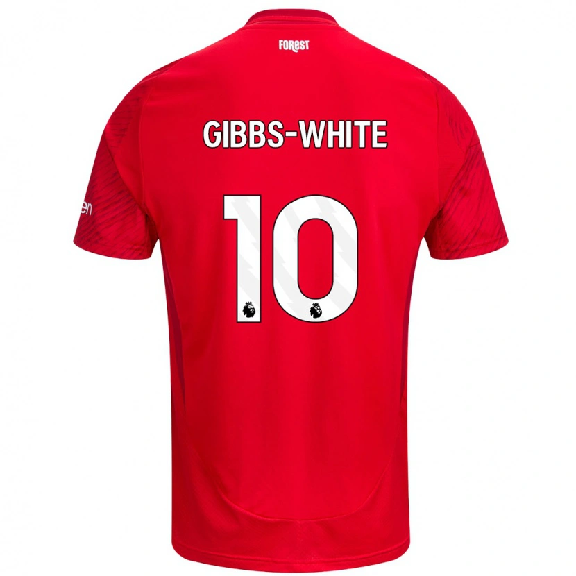 Danxen Donna Maglia Morgan Gibbs-White #10 Rosso Bianco Kit Gara Home 2024/25 Maglietta