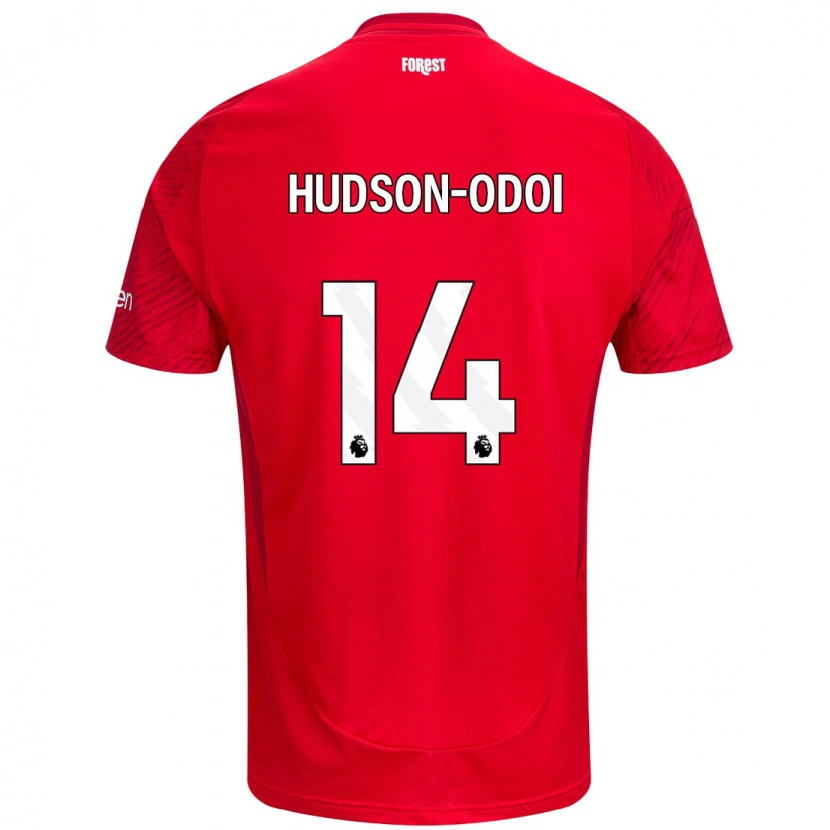 Danxen Donna Maglia Callum Hudson-Odoi #14 Rosso Bianco Kit Gara Home 2024/25 Maglietta