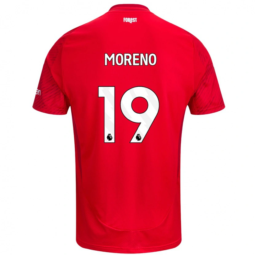 Danxen Donna Maglia Álex Moreno #19 Rosso Bianco Kit Gara Home 2024/25 Maglietta