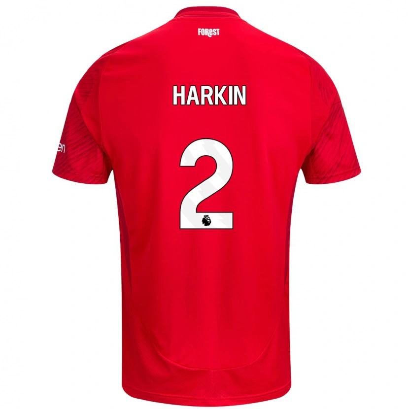 Danxen Donna Maglia Lyndsey Harkin #2 Rosso Bianco Kit Gara Home 2024/25 Maglietta