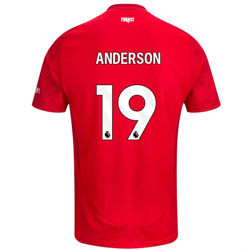 Danxen Donna Maglia Becky Anderson #19 Rosso Bianco Kit Gara Home 2024/25 Maglietta