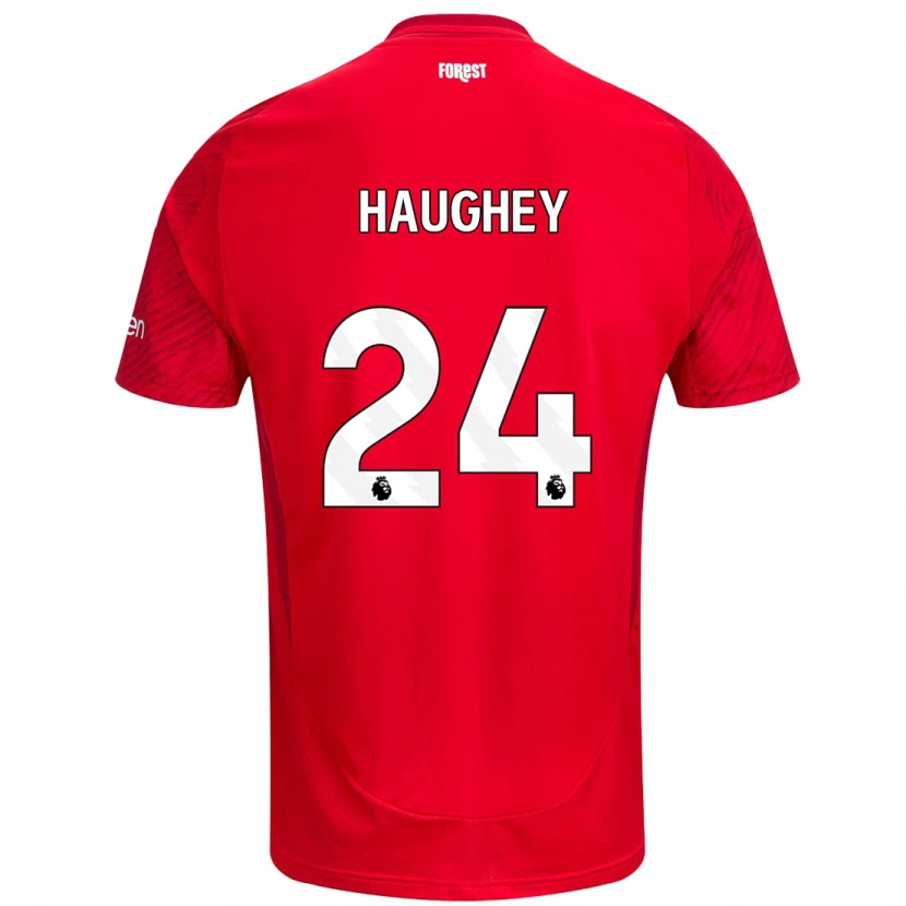 Danxen Donna Maglia Ella Haughey #24 Rosso Bianco Kit Gara Home 2024/25 Maglietta