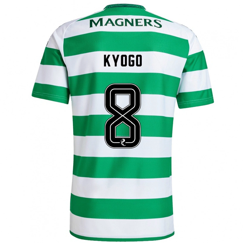 Danxen Donna Maglia Kyogo Furuhashi #8 Verde Bianco Kit Gara Home 2024/25 Maglietta