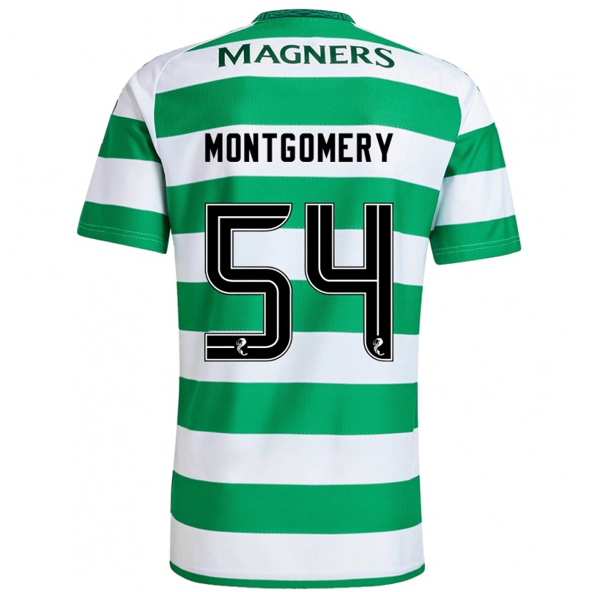 Danxen Donna Maglia Adam Montgomery #54 Verde Bianco Kit Gara Home 2024/25 Maglietta
