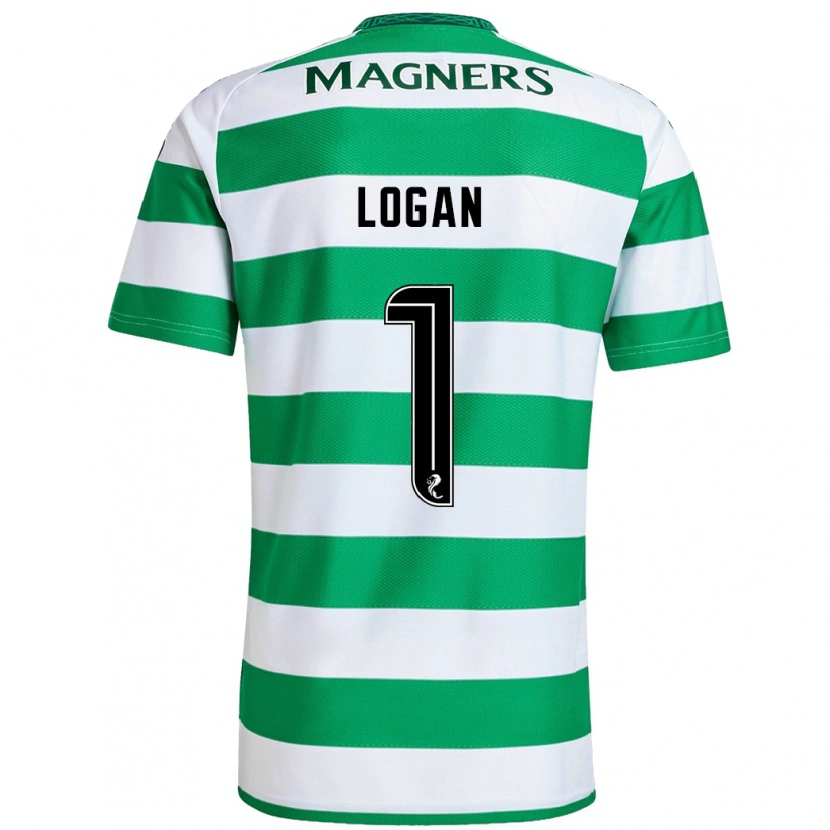 Danxen Donna Maglia Chloe Logan #1 Verde Bianco Kit Gara Home 2024/25 Maglietta