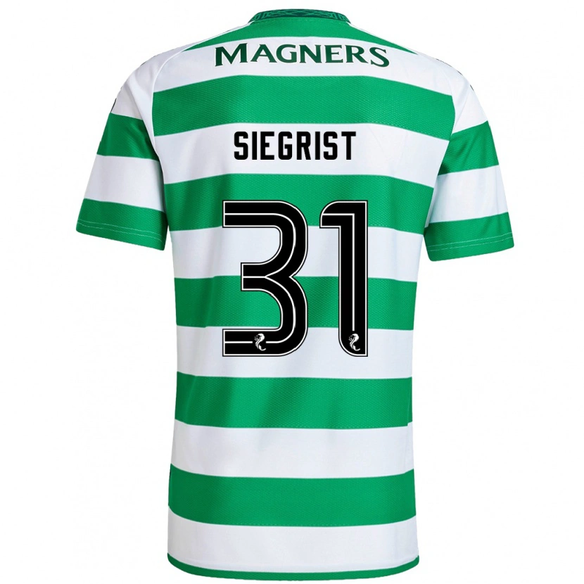 Danxen Donna Maglia Benjamin Siegrist #31 Verde Bianco Kit Gara Home 2024/25 Maglietta