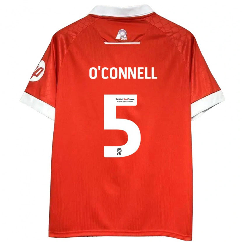 Danxen Donna Maglia Eoghan O'connell #5 Rosso Bianco Kit Gara Home 2024/25 Maglietta