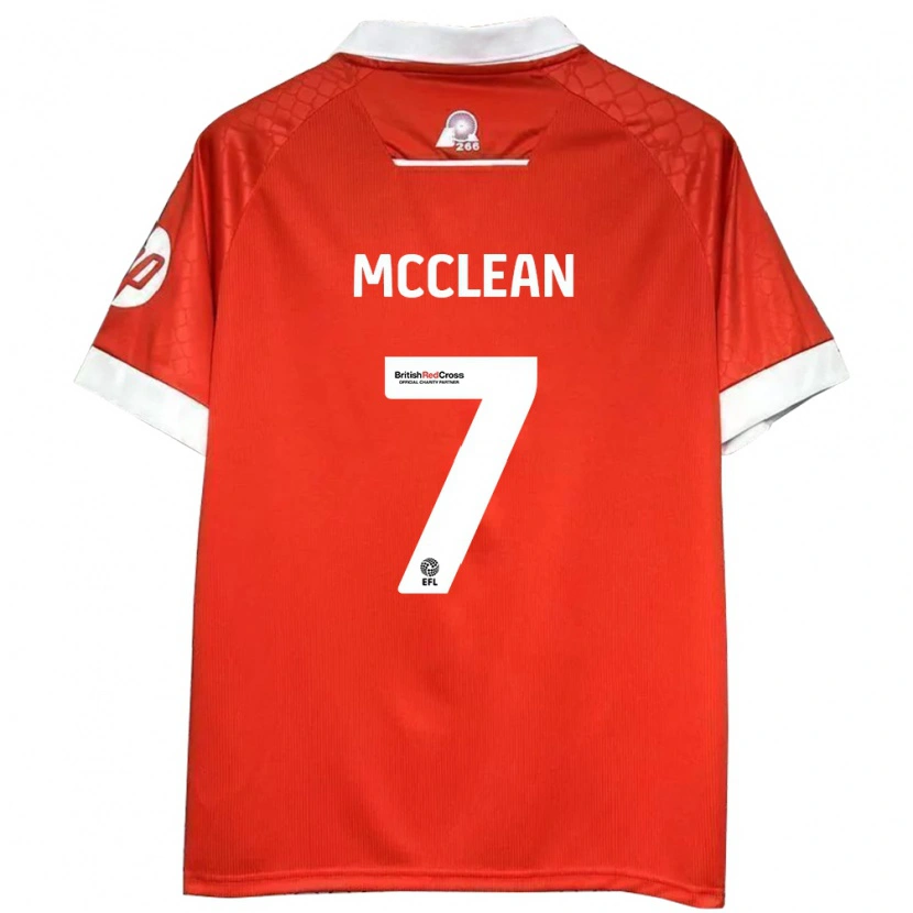 Danxen Donna Maglia James Mcclean #7 Rosso Bianco Kit Gara Home 2024/25 Maglietta
