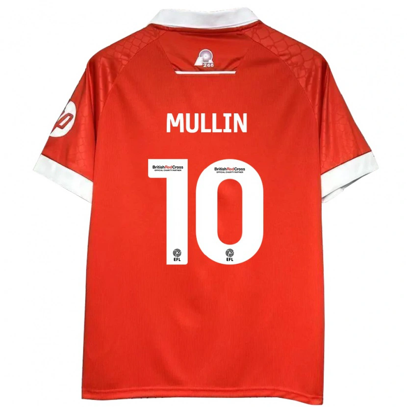 Danxen Donna Maglia Paul Mullin #10 Rosso Bianco Kit Gara Home 2024/25 Maglietta