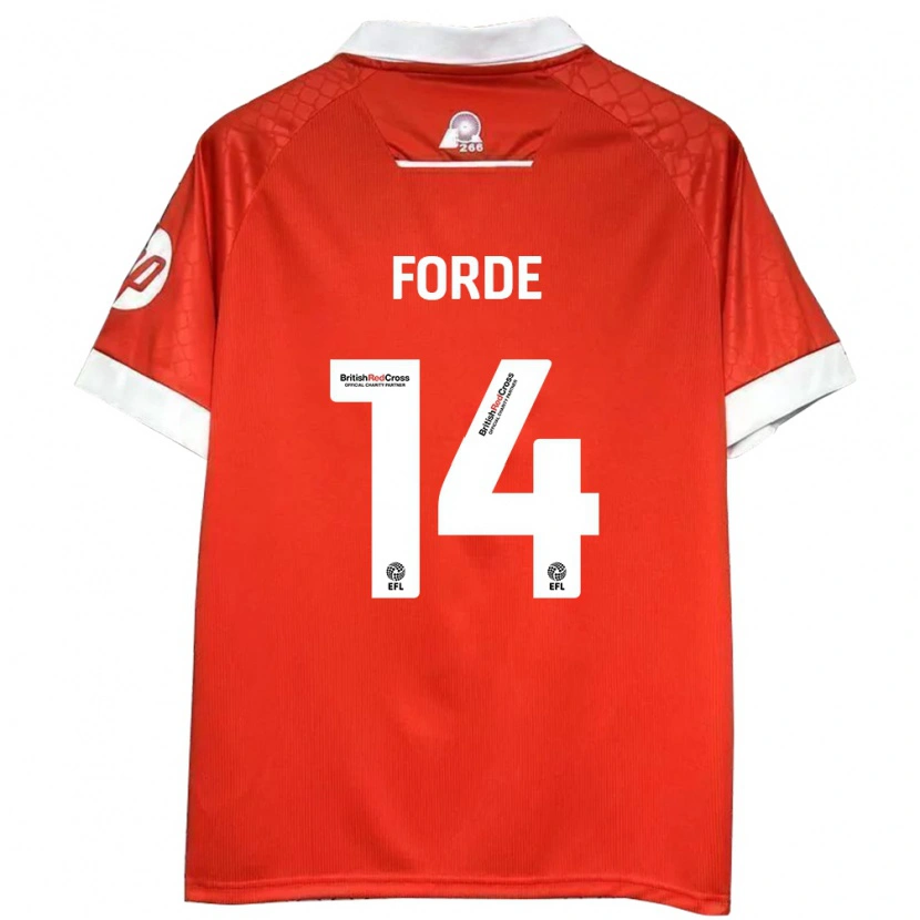 Danxen Donna Maglia Anthony Forde #14 Rosso Bianco Kit Gara Home 2024/25 Maglietta