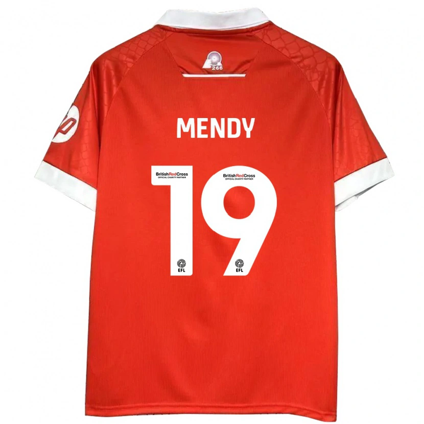 Danxen Donna Maglia Jacob Mendy #19 Rosso Bianco Kit Gara Home 2024/25 Maglietta