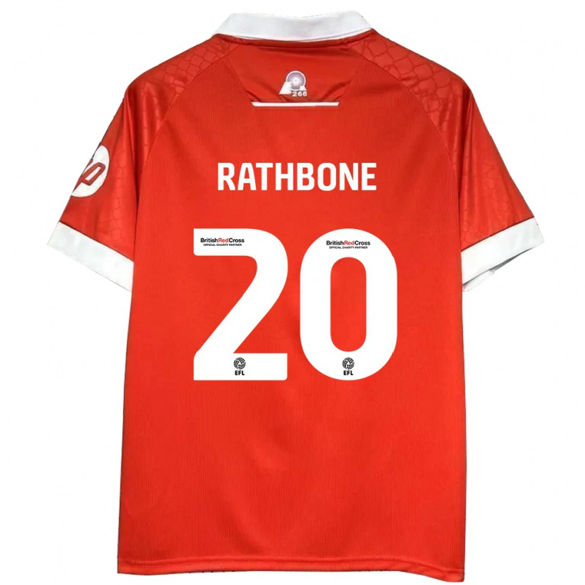 Danxen Donna Maglia Ollie Rathbone #20 Rosso Bianco Kit Gara Home 2024/25 Maglietta