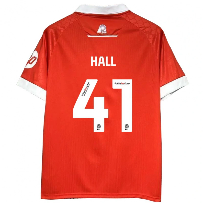Danxen Donna Maglia Liam Hall #41 Rosso Bianco Kit Gara Home 2024/25 Maglietta