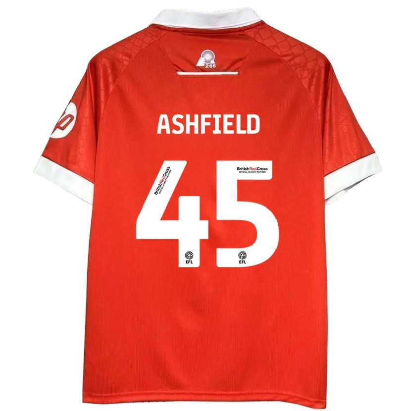 Danxen Donna Maglia Harry Ashfield #45 Rosso Bianco Kit Gara Home 2024/25 Maglietta