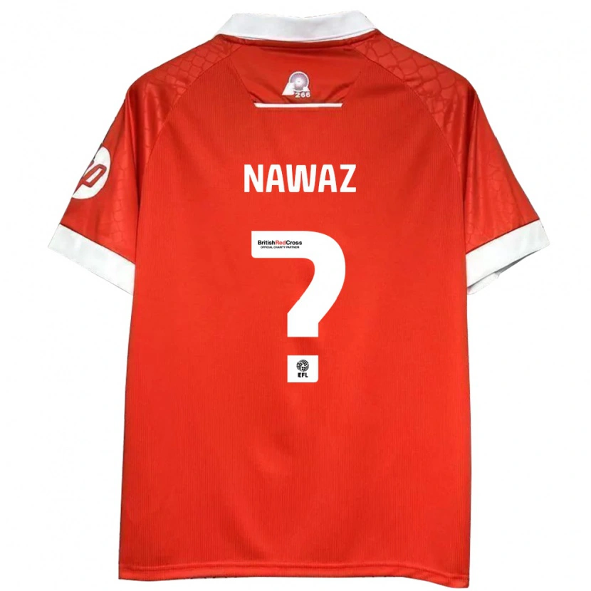 Danxen Donna Maglia Umar Nawaz #0 Rosso Bianco Kit Gara Home 2024/25 Maglietta