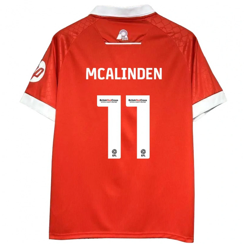 Danxen Donna Maglia Liam Mcalinden #11 Rosso Bianco Kit Gara Home 2024/25 Maglietta