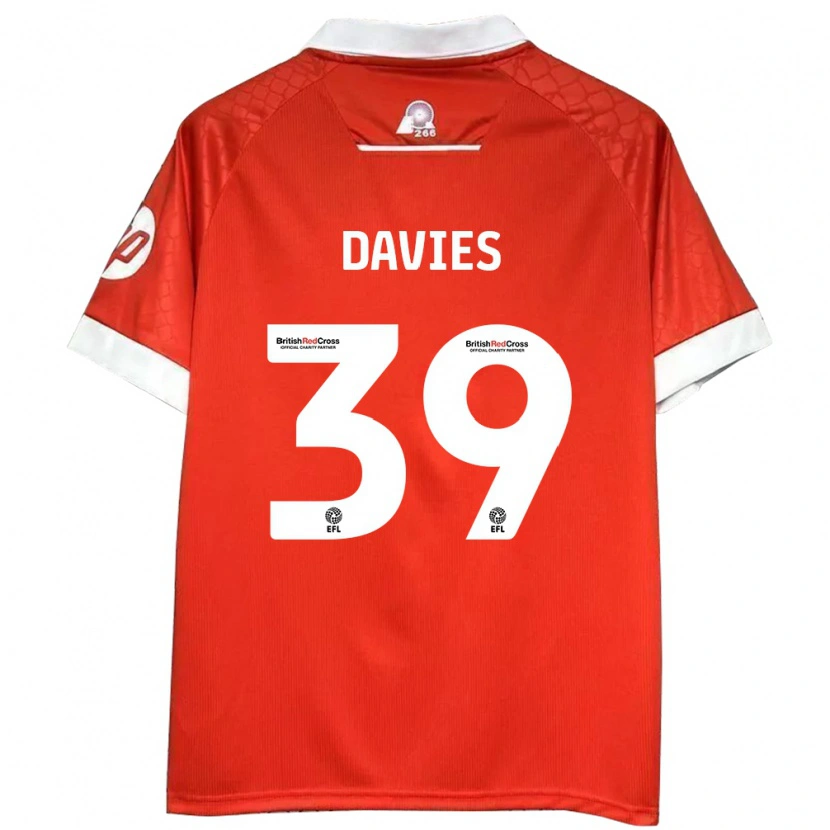 Danxen Donna Maglia Daniel Davies #39 Rosso Bianco Kit Gara Home 2024/25 Maglietta