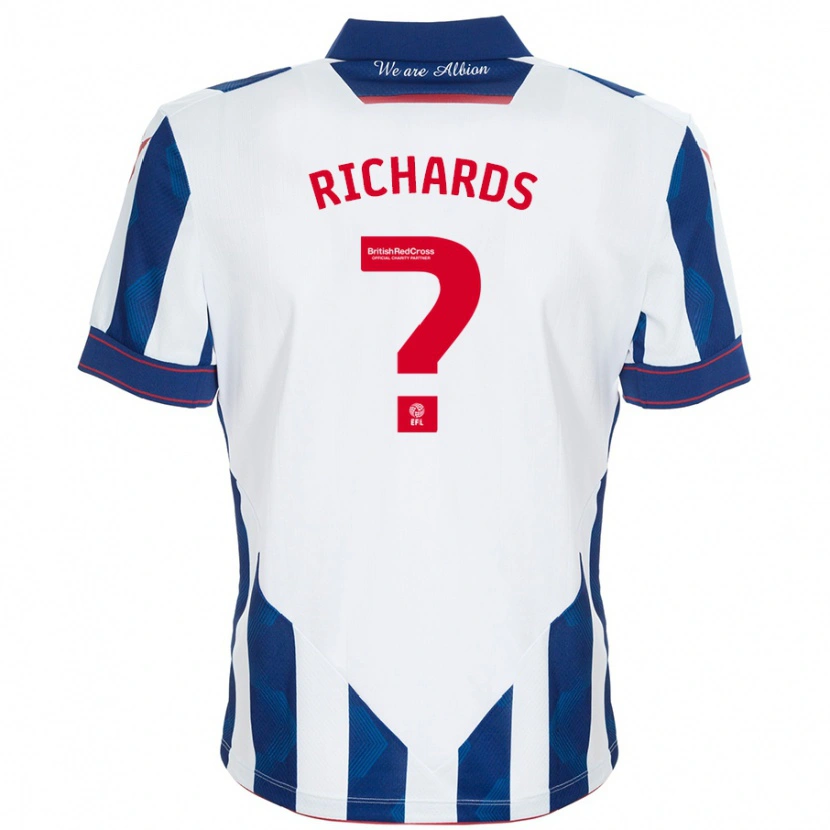 Danxen Donna Maglia Matt Richards #0 Bianco Blu Scuro Kit Gara Home 2024/25 Maglietta