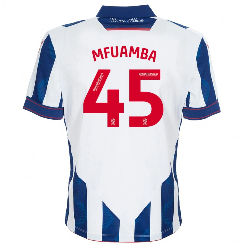 Danxen Donna Maglia Kevin Mfuamba #45 Bianco Blu Scuro Kit Gara Home 2024/25 Maglietta