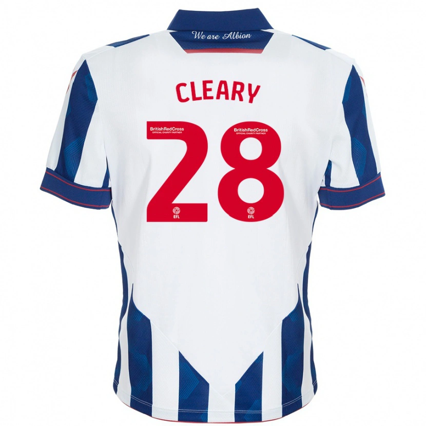 Danxen Donna Maglia Reyes Cleary #28 Bianco Blu Scuro Kit Gara Home 2024/25 Maglietta