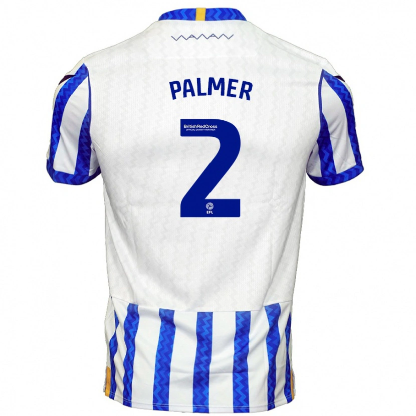 Danxen Donna Maglia Liam Palmer #2 Blu Bianco Kit Gara Home 2024/25 Maglietta