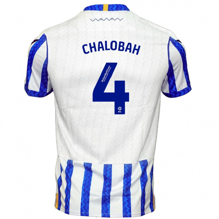 Danxen Donna Maglia Nathaniel Chalobah #4 Blu Bianco Kit Gara Home 2024/25 Maglietta