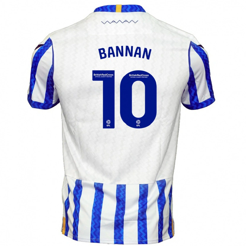 Danxen Donna Maglia Barry Bannan #10 Blu Bianco Kit Gara Home 2024/25 Maglietta