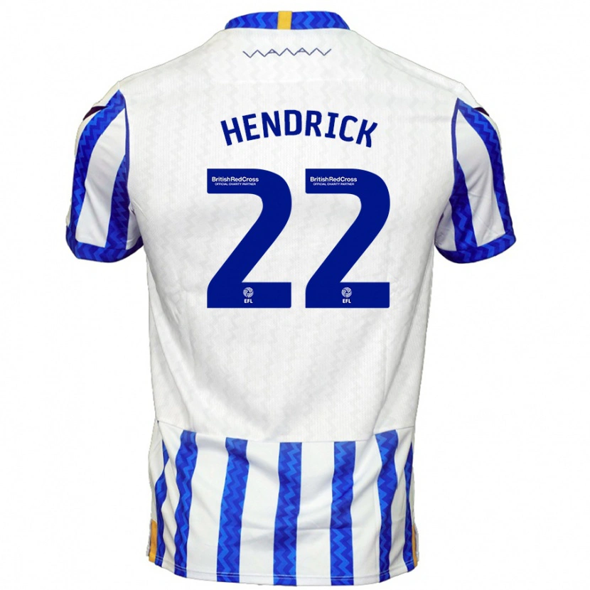 Danxen Donna Maglia Jeff Hendrick #22 Blu Bianco Kit Gara Home 2024/25 Maglietta